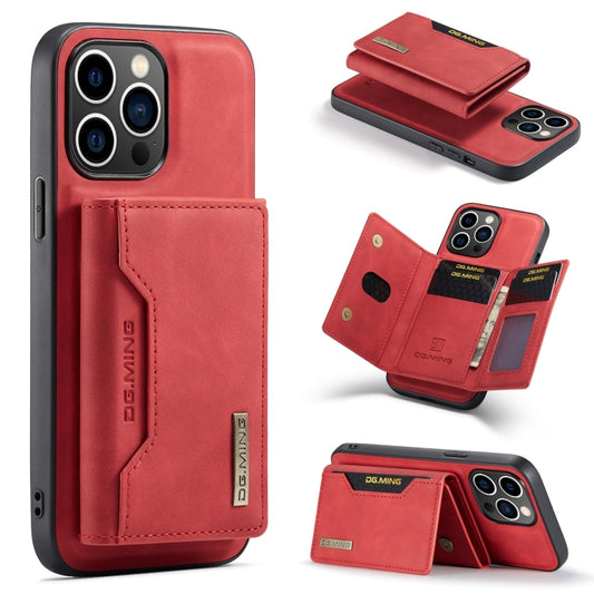 For iPhone 15 Pro Max DG.MING M2 Series 3-Fold Card Bag Wallet Leather Phone Case(Red) by DG.MING