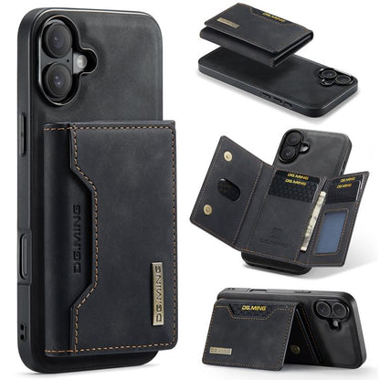 For iPhone 17 DG.MING M2 Series 3-Fold Card Bag Wallet Leather Phone Case(Black) by DG.MING