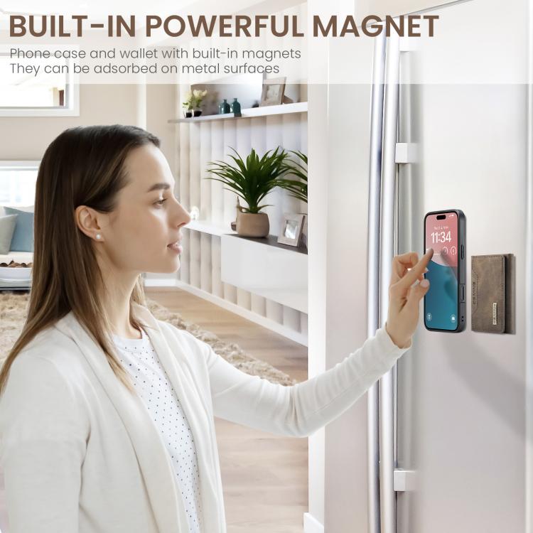 For iPhone 17 DG.MING M2 Series 3-Fold Card Bag Wallet Leather Phone Case(Coffee) by DG.MING