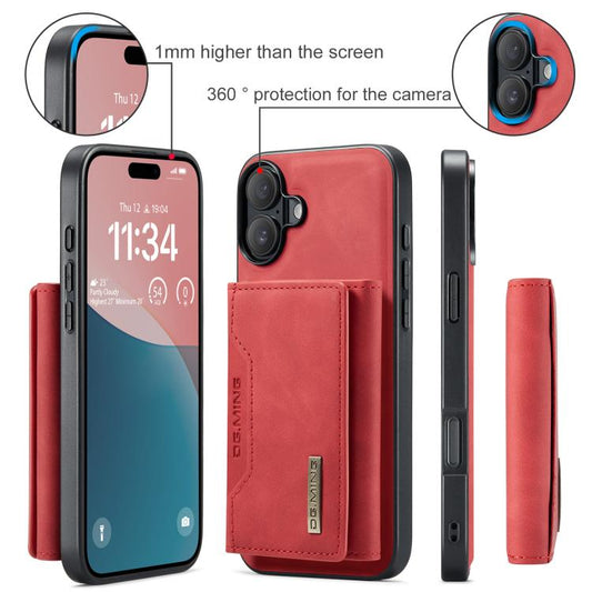 For iPhone 17 DG.MING M2 Series 3-Fold Card Bag Wallet Leather Phone Case(Red) by DG.MING