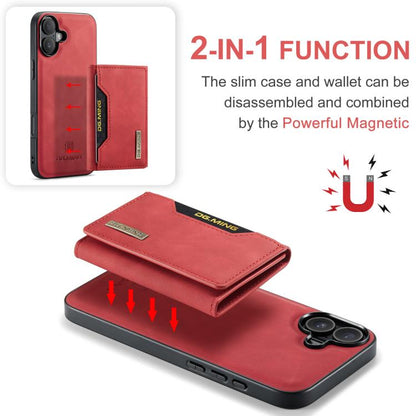 For iPhone 17 DG.MING M2 Series 3-Fold Card Bag Wallet Leather Phone Case(Red) by DG.MING