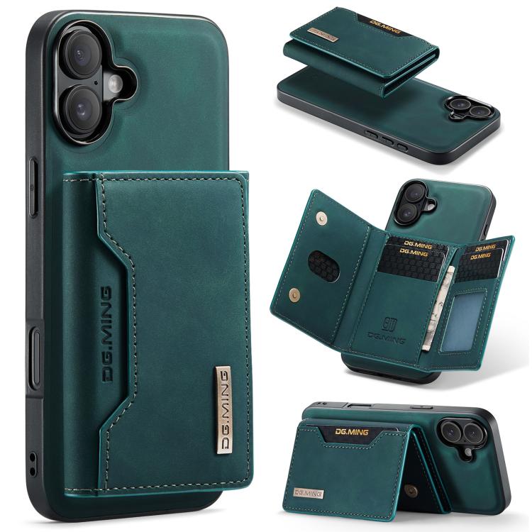 For iPhone 17 DG.MING M2 Series 3-Fold Card Bag Wallet Leather Phone Case(Green) by DG.MING