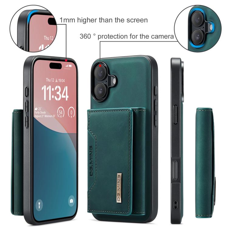 For iPhone 17 DG.MING M2 Series 3-Fold Card Bag Wallet Leather Phone Case(Green) by DG.MING