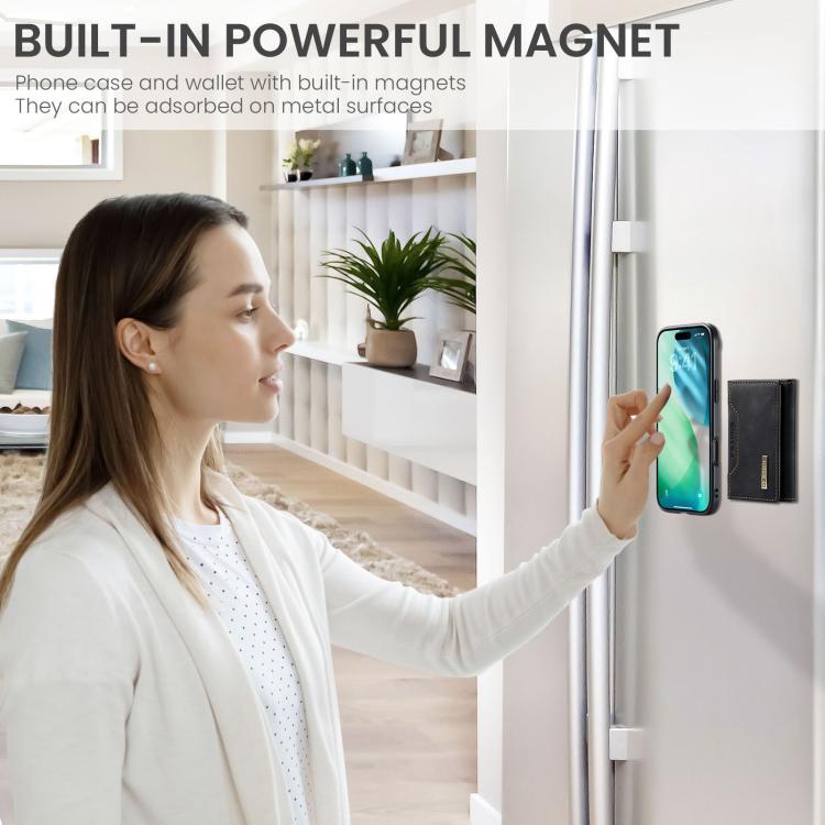 For iPhone Air DG.MING M2 Series 3-Fold Card Bag Wallet Leather Phone Case(Black) by DG.MING