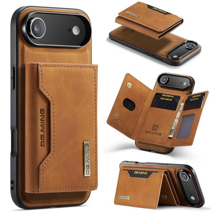 For iPhone Air DG.MING M2 Series 3-Fold Card Bag Wallet Leather Phone Case(Brown) by DG.MING