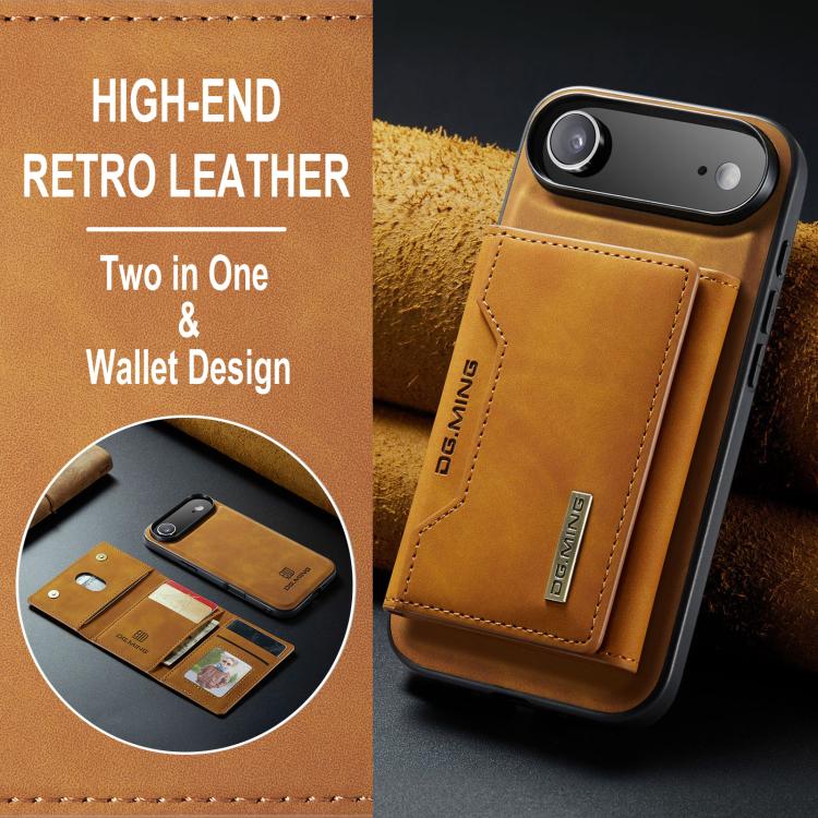 For iPhone Air DG.MING M2 Series 3-Fold Card Bag Wallet Leather Phone Case(Brown) by DG.MING