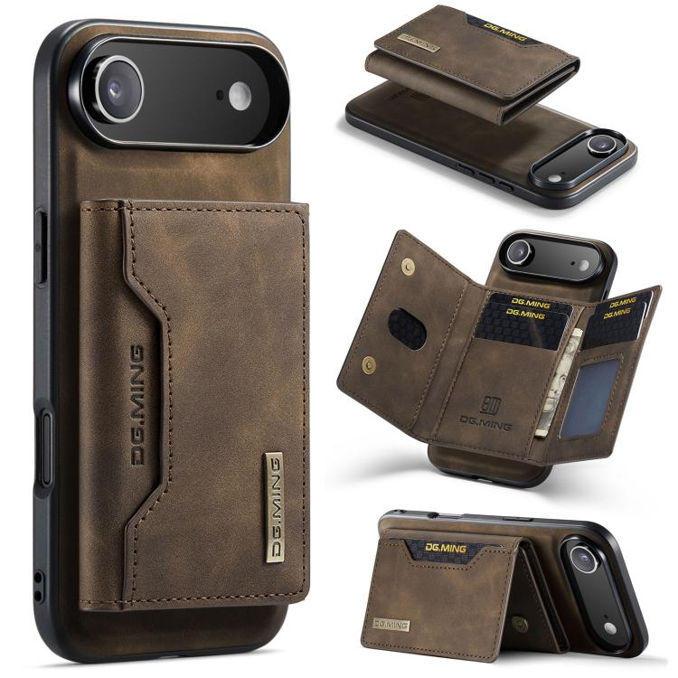 For iPhone Air DG.MING M2 Series 3-Fold Card Bag Wallet Leather Phone Case(Coffee) by DG.MING