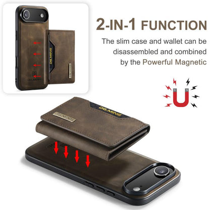 For iPhone Air DG.MING M2 Series 3-Fold Card Bag Wallet Leather Phone Case(Coffee) by DG.MING