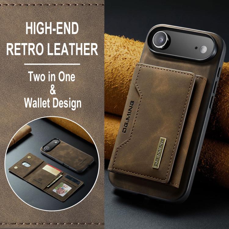 For iPhone Air DG.MING M2 Series 3-Fold Card Bag Wallet Leather Phone Case(Coffee) by DG.MING