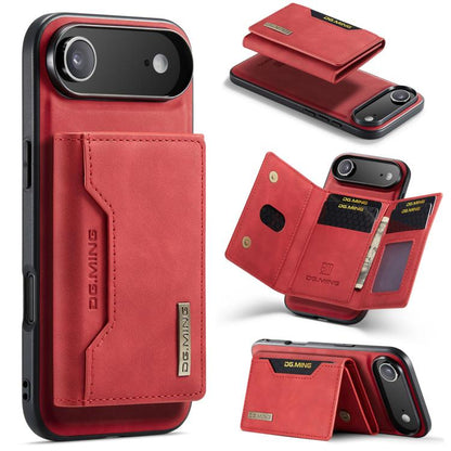 For iPhone Air DG.MING M2 Series 3-Fold Card Bag Wallet Leather Phone Case(Red) by DG.MING