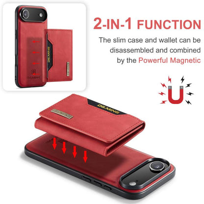 For iPhone Air DG.MING M2 Series 3-Fold Card Bag Wallet Leather Phone Case(Red) by DG.MING