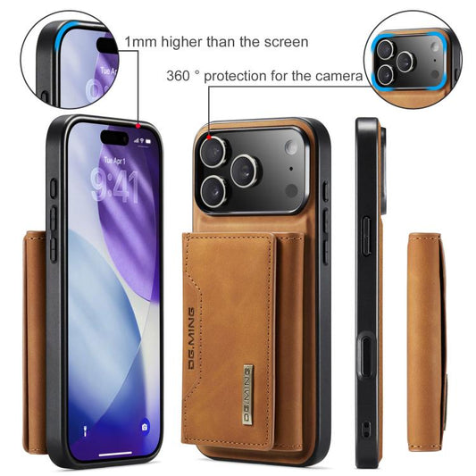 For iPhone 17 Pro DG.MING M2 Series 3-Fold Card Bag Wallet Leather Phone Case(Brown) by DG.MING