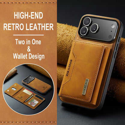 For iPhone 17 Pro DG.MING M2 Series 3-Fold Card Bag Wallet Leather Phone Case(Brown) by DG.MING