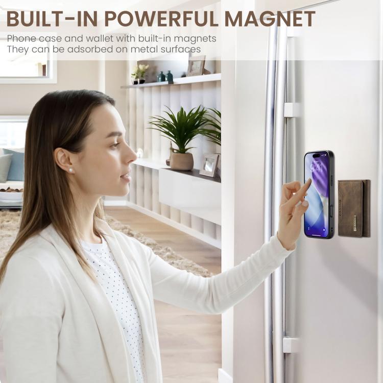 For iPhone 17 Pro DG.MING M2 Series 3-Fold Card Bag Wallet Leather Phone Case(Coffee) by DG.MING