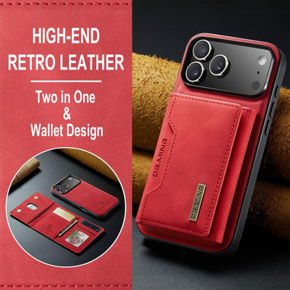 For iPhone 17 Pro DG.MING M2 Series 3-Fold Card Bag Wallet Leather Phone Case(Red) by DG.MING