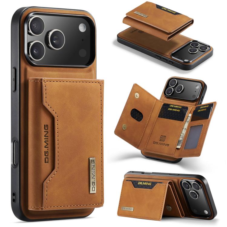 For iPhone 17 Pro Max DG.MING M2 Series 3-Fold Card Bag Wallet Leather Phone Case(Brown) by DG.MING