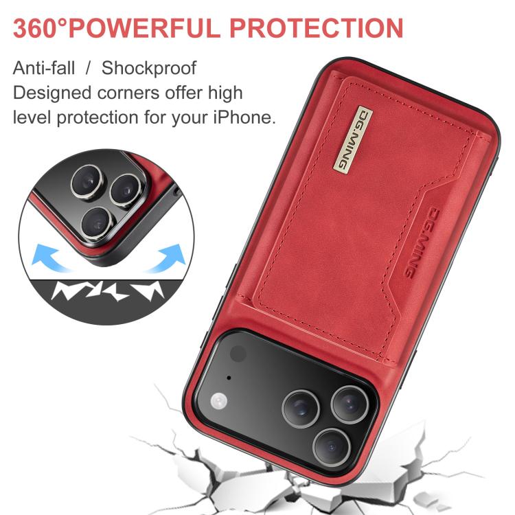For iPhone 17 Pro Max DG.MING M2 Series 3-Fold Card Bag Wallet Leather Phone Case(Red) by DG.MING