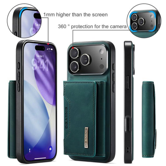 For iPhone 17 Pro Max DG.MING M2 Series 3-Fold Card Bag Wallet Leather Phone Case(Green) by DG.MING