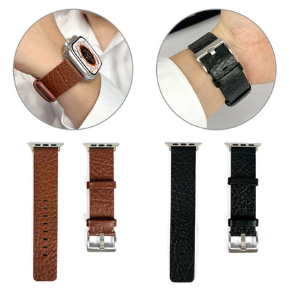 For Apple Watch Ultra 49mm Buffalo Leather Watch Band(Black) by bashfashion