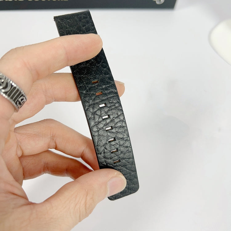 For Apple Watch SE 2023 40mm Buffalo Leather Watch Band(Black) by bashfashion