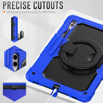 For Samsung Galaxy Tab S10 Ultra D Type Silicone Hybrid PC Tablet Case with Handle Holder(Blue) by bashfashion