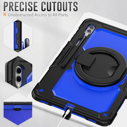 For Samsung Galaxy Tab S10 Ultra D Type Silicone Hybrid PC Tablet Case with Handle Holder(Blue PC) by bashfashion