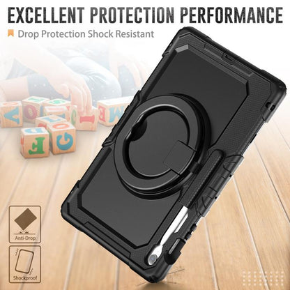 For Samsung Galaxy Tab S10 FE+ D Type Silicone Hybrid PC Tablet Case with Handle Holder(Black) by bashfashion