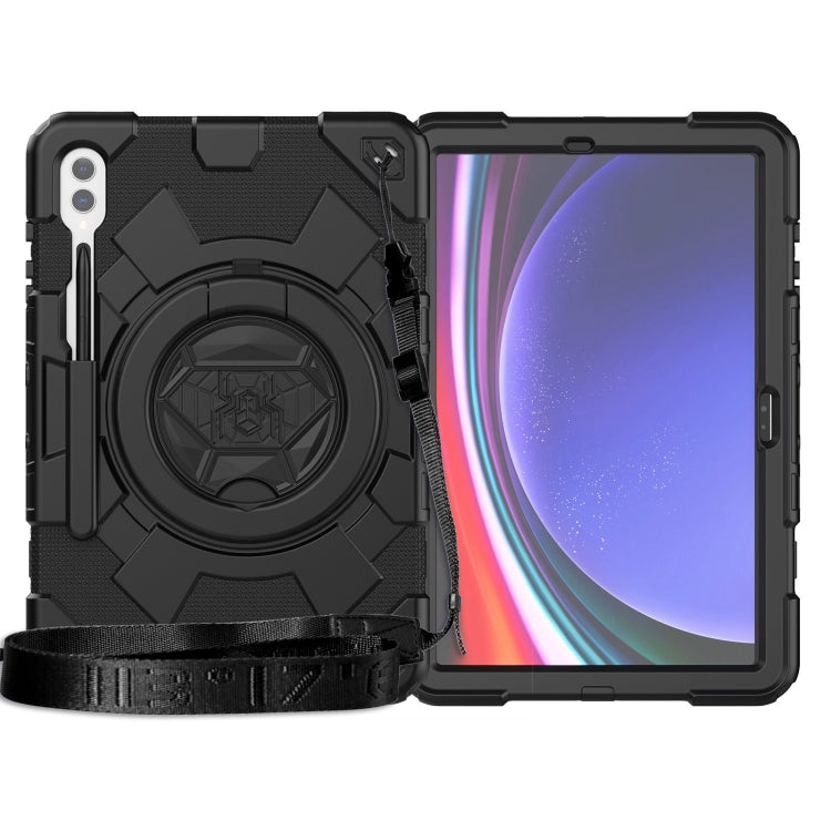 For Samsung Galaxy Tab S9+ / S10+ Spider Rotation Handle Silicone Hybrid PC Tablet Case(Black) by bashfashion