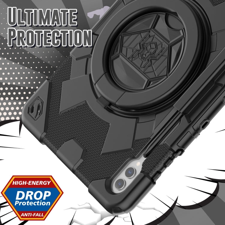 For Samsung Galaxy Tab S9+ / S10+ Spider Rotation Handle Silicone Hybrid PC Tablet Case(Black) by bashfashion