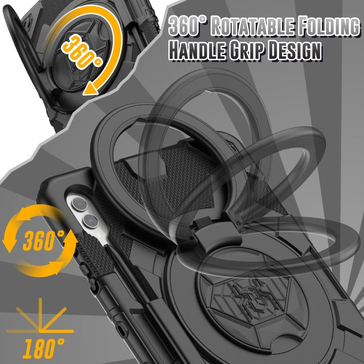 For Samsung Galaxy Tab S9+ / S10+ Spider Rotation Handle Silicone Hybrid PC Tablet Case(Black) by bashfashion