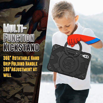 For Samsung Galaxy Tab S9+ / S10+ Spider Rotation Handle Silicone Hybrid PC Tablet Case(Black) by bashfashion