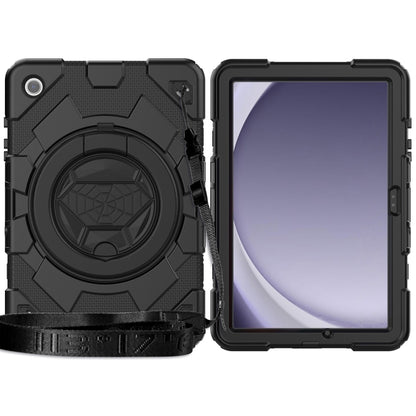 For Samsung Galaxy Tab A11+ / A9+ Spider Rotation Handle Silicone Hybrid PC Tablet Case(Black) by bashfashion