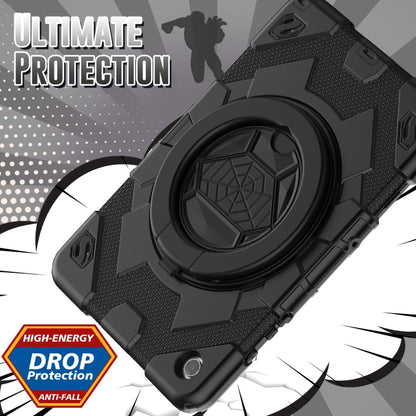 For Samsung Galaxy Tab A11+ / A9+ Spider Rotation Handle Silicone Hybrid PC Tablet Case(Black) by bashfashion