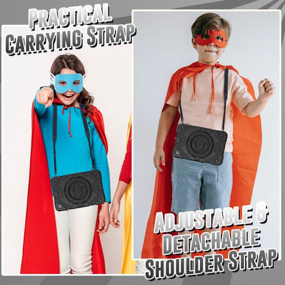 For Samsung Galaxy Tab A11+ / A9+ Spider Rotation Handle Silicone Hybrid PC Tablet Case(Black) by bashfashion