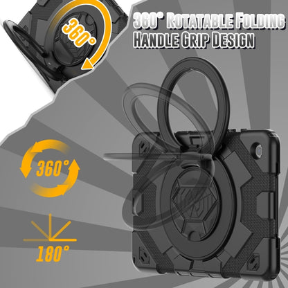 For Samsung Galaxy Tab A11+ / A9+ Spider Rotation Handle Silicone Hybrid PC Tablet Case(Black) by bashfashion