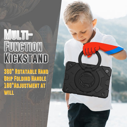 For Samsung Galaxy Tab A11+ / A9+ Spider Rotation Handle Silicone Hybrid PC Tablet Case(Black) by bashfashion