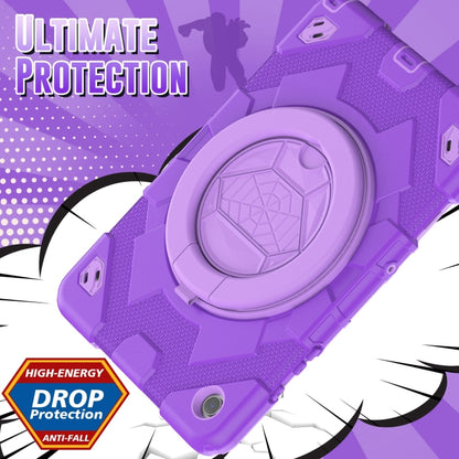 For Samsung Galaxy Tab A11+ / A9+ Spider Rotation Handle Silicone Hybrid PC Tablet Case(Purple) by bashfashion