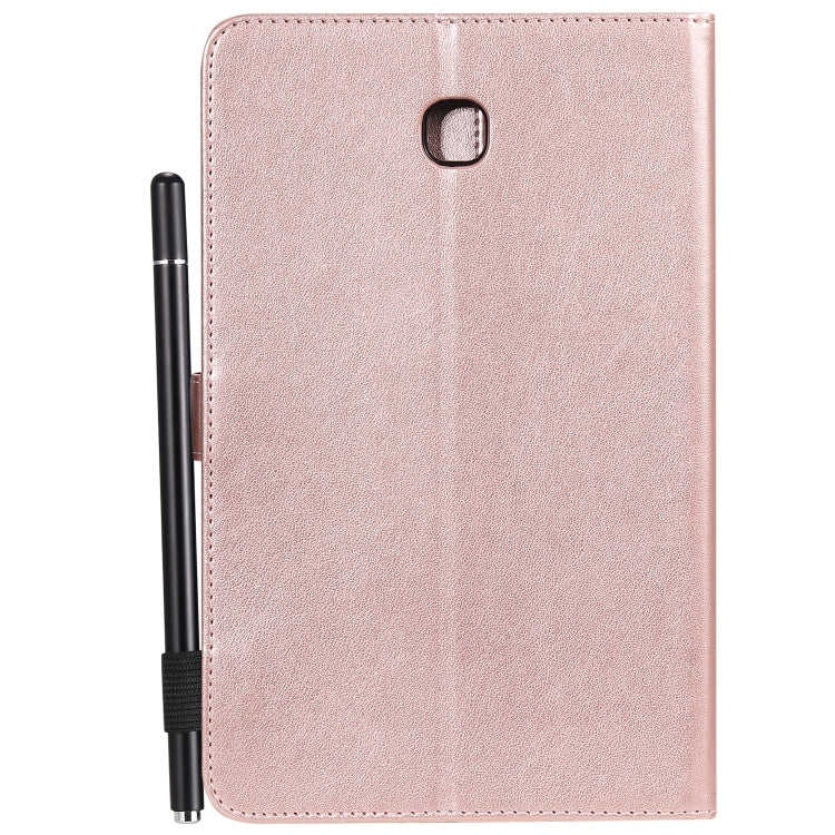 For Samsung Galaxy Tab A8.0 (2018) T387 Cat Bee Embossing Pattern Shockproof Table PC Protective Horizontal Flip Leather Case with Holder & Card Slots & Wallet & Pen Slot(Rose Gold) by bashfashion