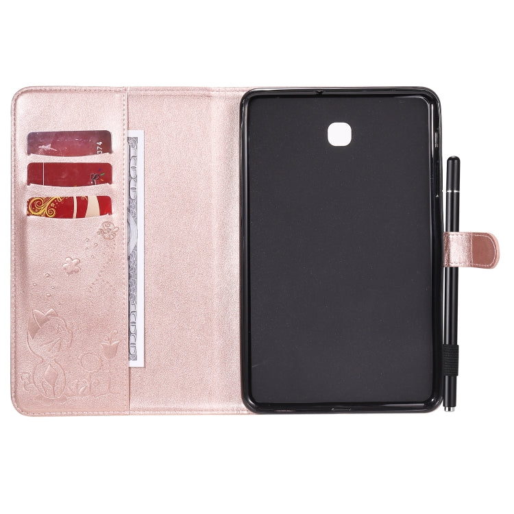 For Samsung Galaxy Tab A8.0 (2018) T387 Cat Bee Embossing Pattern Shockproof Table PC Protective Horizontal Flip Leather Case with Holder & Card Slots & Wallet & Pen Slot(Rose Gold) by bashfashion