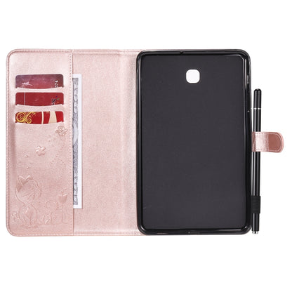 For Samsung Galaxy Tab A8.0 (2018) T387 Cat Bee Embossing Pattern Shockproof Table PC Protective Horizontal Flip Leather Case with Holder & Card Slots & Wallet & Pen Slot(Rose Gold) by bashfashion