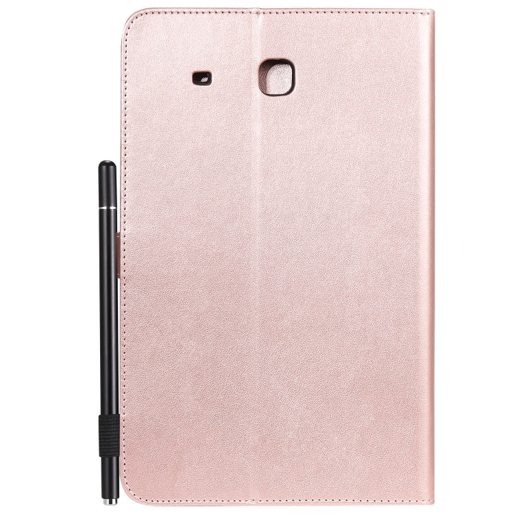 For Samsung Galaxy Tab E9.6 T560 Cat Bee Embossing Pattern Shockproof Table PC Protective Horizontal Flip Leather Case with Holder & Card Slots & Wallet & Pen Slot(Rose Gold) by bashfashion