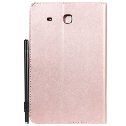 For Samsung Galaxy Tab E9.6 T560 Cat Bee Embossing Pattern Shockproof Table PC Protective Horizontal Flip Leather Case with Holder & Card Slots & Wallet & Pen Slot(Rose Gold) by bashfashion