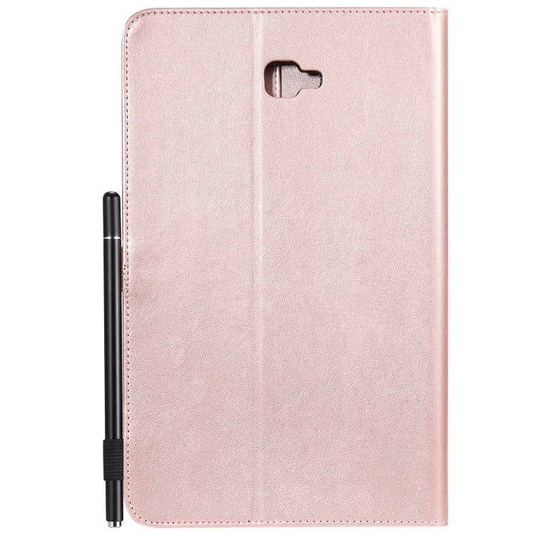 For Samsung Galaxy Tab A10.1 (2016) T580 Cat Bee Embossing Pattern Shockproof Table PC Protective Horizontal Flip Leather Case with Holder & Card Slots & Wallet & Pen Slot(Rose Gold) by bashfashion