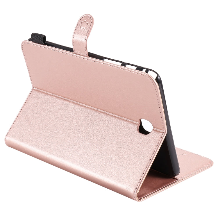 For Samsung Galaxy Tab A8.0 (2015) T350 Cat Bee Embossing Pattern Shockproof Table PC Protective Horizontal Flip Leather Case with Holder & Card Slots & Wallet & Pen Slot & Wake-up / Sleep Function(Rose Gold) by bashfashion