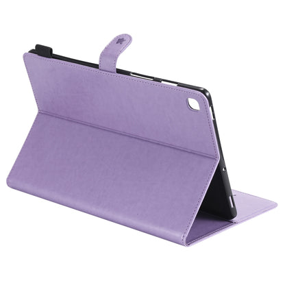 For Samsung Galaxy Tab S5e T720 / T725 Cat Bee Embossing Pattern Shockproof Table PC Protective Horizontal Flip Leather Case with Holder & Card Slots & Wallet & Pen Slot & Wake-up / Sleep Function(Purple) by bashfashion