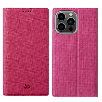 For iPhone 15 Pro ViLi DMX Series Shockproof TPU + PU Leather Magnetic Attraction Horizontal Flip Case(Rose Red) by ViLi