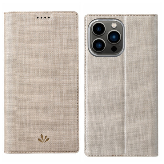 For iPhone 15 Pro ViLi DMX Series Shockproof TPU + PU Leather Magnetic Attraction Horizontal Flip Case(Gold) by ViLi