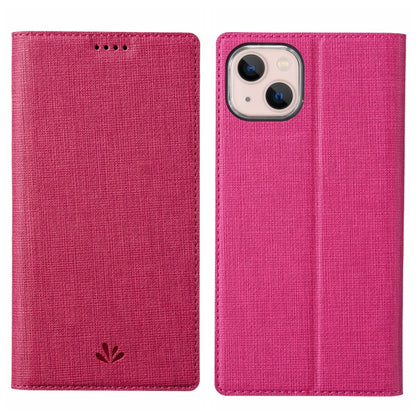 For iPhone 15 Plus ViLi DMX Series Shockproof TPU + PU Leather Magnetic Attraction Horizontal Flip Case(Rose Red) by ViLi