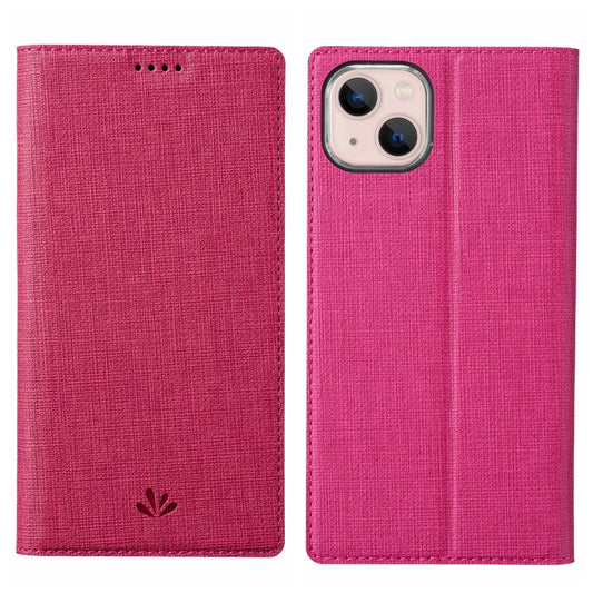 For iPhone 15 Plus ViLi DMX Series Shockproof TPU + PU Leather Magnetic Attraction Horizontal Flip Case(Rose Red) by ViLi