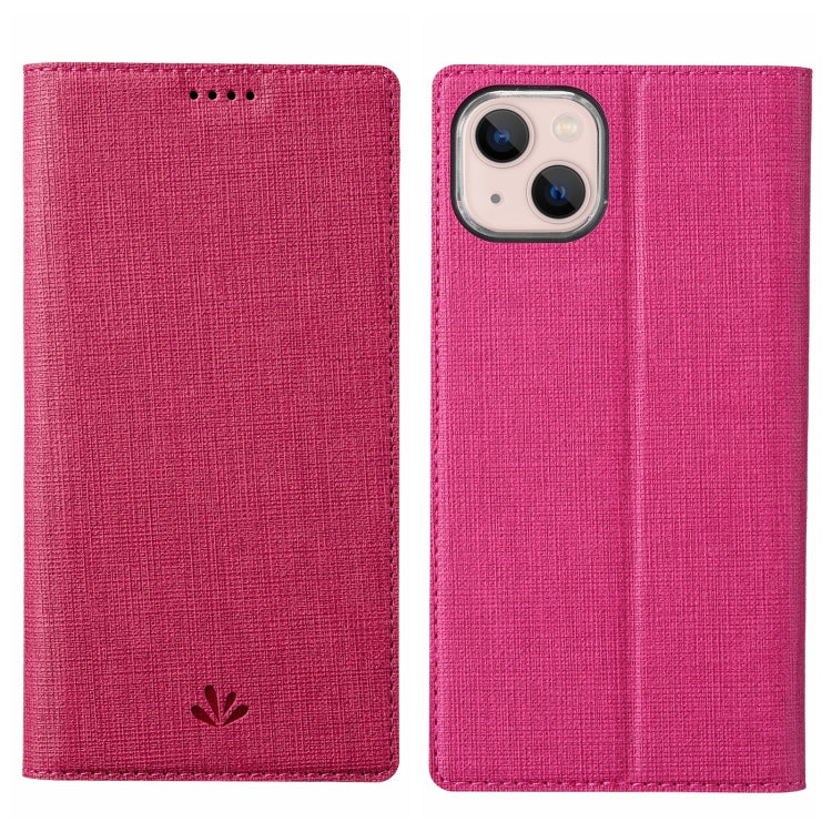 For iPhone 15 ViLi DMX Series Shockproof TPU + PU Leather Magnetic Attraction Horizontal Flip Case(Rose Red) by ViLi